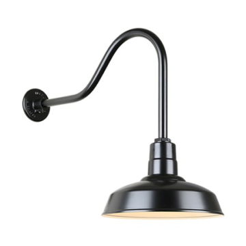 Hi-Lite 14" Classic Shade Gooseneck - 22" Small Loop Drop Arm - 120V - Black