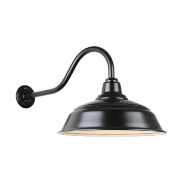 Hi-Lite 17" Curved Shade Gooseneck - 22" Small Loop Arm - 120V - Black