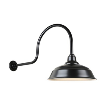 Hi-Lite 17" Curved Shade Gooseneck - 30" Large Loop Arm - 120V - Black