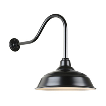 Hi-Lite 17" Curved Shade Gooseneck - 22" Small Loop Drop Arm - 120V - Black