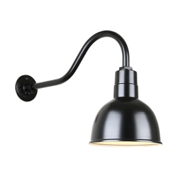 Hi-Lite 10" Deep Bowl Shade Gooseneck - 22" Small Loop Arm - 120V - Black