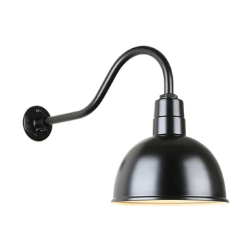 Hi-Lite 10" Deep Bowl Shade Gooseneck - 22" Small Loop Drop Arm - 120V - Black