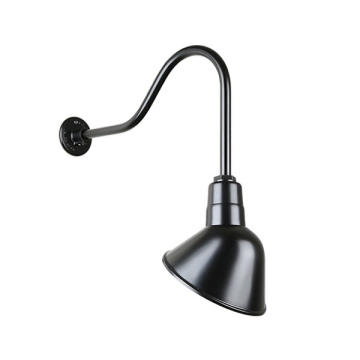 Hi-Lite 10" Angle Shade Gooseneck - 22" Small Loop Drop Arm - 120V - Black
