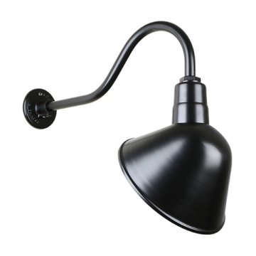Hi-Lite 12" Angle Shade Gooseneck - 22" Small Loop Arm - 120V - Black