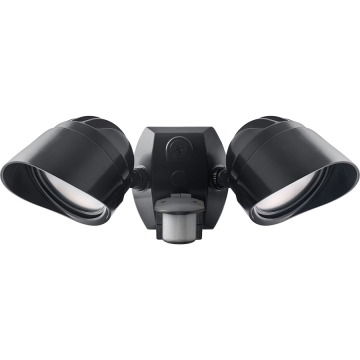 RAB BULLET Dual Head LED Flood Light with Mini Sensor - 2 x 13W - 3000K - 120V - Bronze