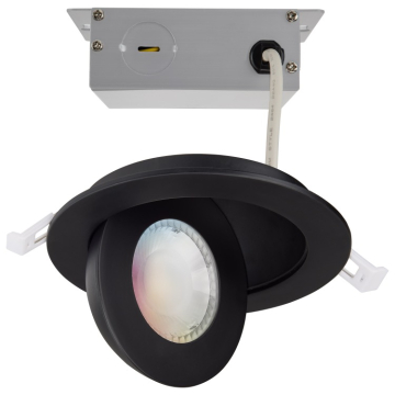 SATCO Starfish 4" Smart LED Floating Gimbal Downlight - 9W - Tunable White and RGB - 120-277V - Black