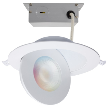 SATCO Starfish 6" Smart LED Floating Gimbal Downlight - 15W - Tunable White and RGB - 120-277V - White