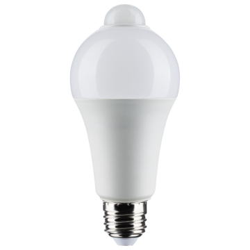SATCO 12W A19 LED Lamp - 3000K - 1050 Lumens - 120V - PIR Sensor - Non-Dimmable