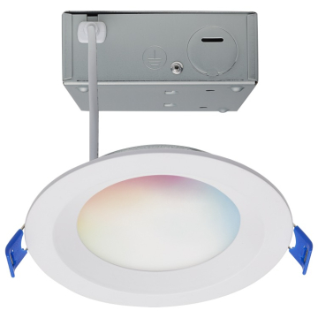 SATCO Starfish 4" Round Smart LED Regressed Downlight - 9W - Tunable White and RGB - 120V - White