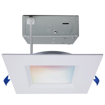 SATCO Starfish 6" Square Smart LED Regressed Downlight - 12W - Tunable White and RGB - 120V - White