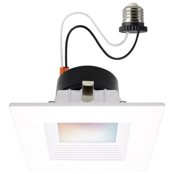 SATCO Starfish 4" Square Smart LED Retrofit Downlight - 10.5W - Tunable White and RGB - 120V - White