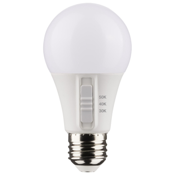 SATCO 6W A19 LED Lamp - E26 - 3CCT Selectable - 470 Lumens - 120V