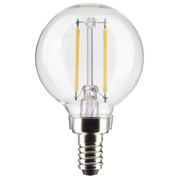SATCO 3W G16.5 LED Filament Lamp - Clear - E12 - 2700K - 200 Lumens - 120V