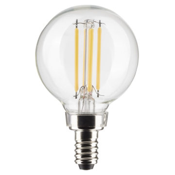 SATCO 5.5W G16.5 LED Filament Lamp - Clear - E12 - 2700K - 500 Lumens - 120V