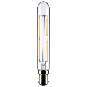 SATCO 4W T6.5 LED Filament Lamp - Clear - BA15d - 3000K - 400 Lumens - 120V