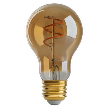 SATCO 4.5W A19 LED Filament Lamp - Amber - E26 - 2000K - 260 Lumens - 120V
