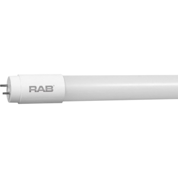 RAB 48" 14.5W Safety Coated T8 LED - Ballast Bypass - Single End Wired - Dimmable - 3500K - 1,800 Lumens - 120V