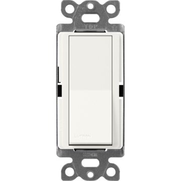 Lutron Claro Single-Pole Switch - 15A - Glacier White