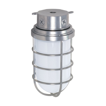 SATCO|NUVO 1-Light Vapor Proof Fixture - 11" - Surface Mount - Frosted Glass - Metallic Silver - 120V