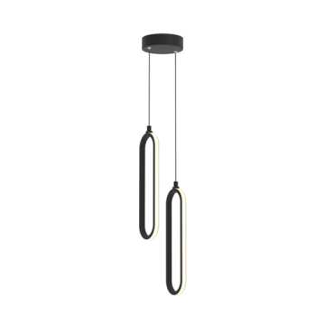 AFX Sienna 12" LED 2-Light Pendant Light - CCT Selectable - 120V - Black