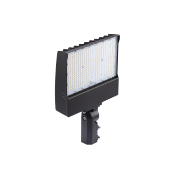 Stonco Slim LED Flood Light - 100W Max - CCT Selectable - 120-347V - Slipfitter Mount - Photocell - Bronze