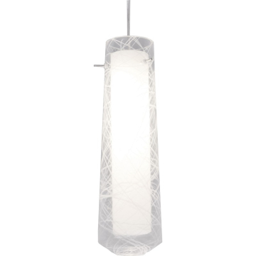 AFX Spun LED Pendant - 3000K - 120V - Satin Nickel / Clear Glass