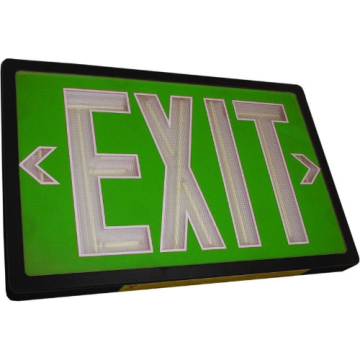 SRBT BETALUX® Tritium Exit Sign - Single Face - Black / Green - 10 Year Lifetime