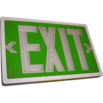 SRBT BETALUX® Tritium Exit Sign - Single Face - White / Green - 10 Year Lifetime