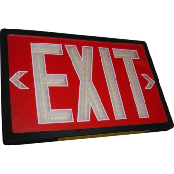 SRBT BETALUX® Tritium Exit Sign - Single Face - Black / Red - 10 Year Lifetime