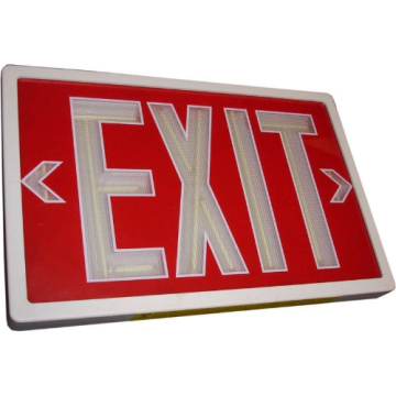 SRBT BETALUX® Tritium Exit Sign - Single Face - White / Red - 10 Year Lifetime