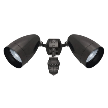 RAB HBLED Dual Head Flood Light with STEALTH Sensor - 360º Detection - 2 x 13W - 4000K - 120V - Bronze