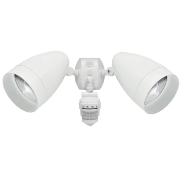 RAB HBLED Dual Head Flood Light with STEALTH Sensor - 360º Detection - 2 x 13W - 4000K - 120V - White