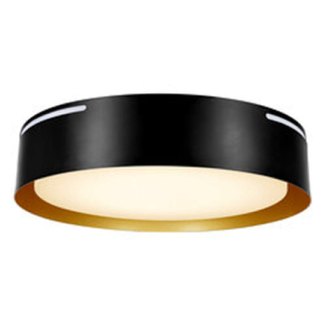 Sylvania 13" Round LED Flush Mount - CCT Selectable - Night Light - 120V - Black / Gold