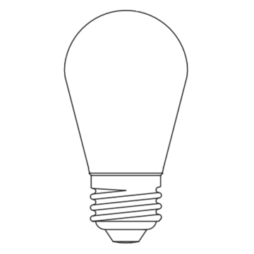 Sylvania LED S14 White Filament Lamp - E26 Base - 2W - 2700K - 150 Lumens - 120V