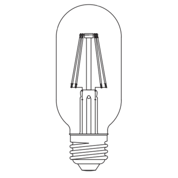 Sylvania LED T14 White Filament Lamp - E26 Base - 3.5W - 2700K - 300 Lumens - 120V