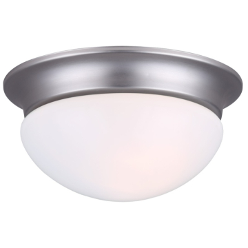 Canarm 9" 1-Light Flush Mount - 120V - Brushed Pewter