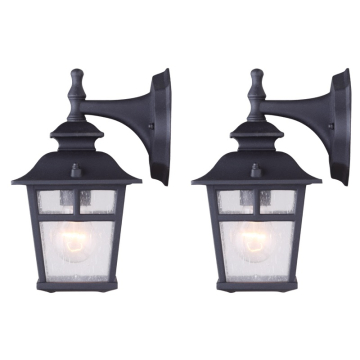 Canarm Fieldhouse 1-Light Outdoor Lantern - 120V - Black - 2 Pack