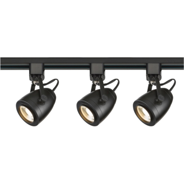SATCO|NUVO 3-Head 48" LED Track Lighting Kit - 12W - 3000K - 36° Beam - Pinch Back - Black