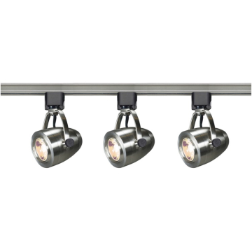 SATCO|NUVO 3-Head 48" LED Track Lighting Kit - 12W - 3000K - 36° Beam - Pinch Back - Brushed Nickel