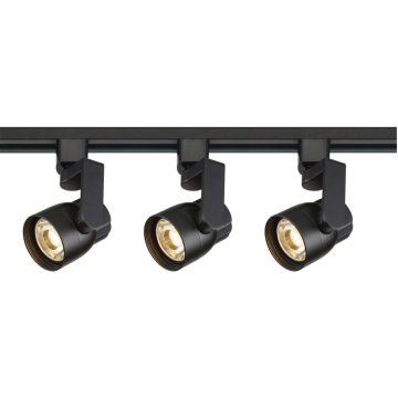 SATCO|NUVO 3-Head 48" LED Track Lighting Kit - 12W - 3000K - 36° Beam - Angle Arm - Black