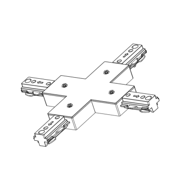 Westgate 3-Wire Track X Connector - Black