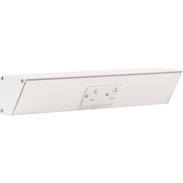 Task Lighting 12" Angled Power Strip - 1 White Duplex Receptacle - White