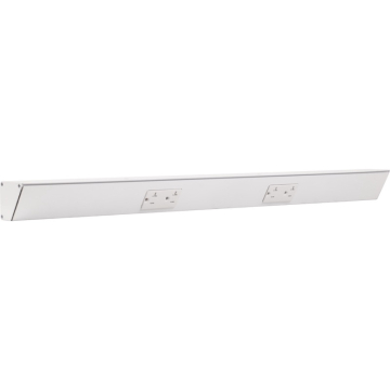Task Lighting 30" Angled Power Strip - 2 White Duplex Receptacles - White