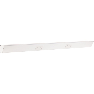 Task Lighting 36" Angled Power Strip - 2 White Duplex Receptacles - White