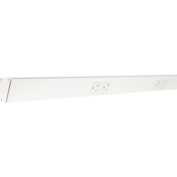 Task Lighting 48" Angled Power Strip - 3 White Duplex Receptacles - White