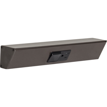 Task Lighting 12" Angled Power Strip - 1 Black Single Receptacle / Switch - Bronze
