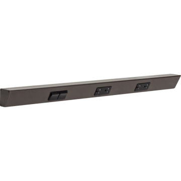 Task Lighting 30" Angled Power Strip - 2 Black Duplex Receptacles - 2 Black Left Side Switches - Bronze