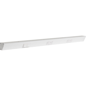 Task Lighting 36" Angled Power Strip - 2 White Duplex Receptacles - 2 White Left Side Switches - White