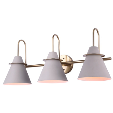 Canarm Talia 3-Light Vanity Light - 120V - Matte Grey And Gold