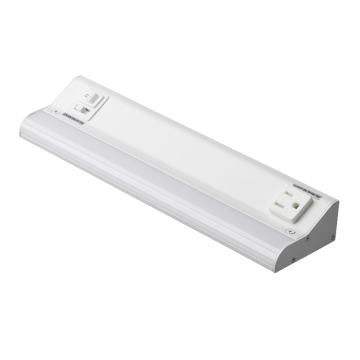 American Lighting Courant 12" LED Under Cabinet Light - (1) 15A Receptacle - 7.5W - CCT Selectable - 430 Lumens - 120V - White